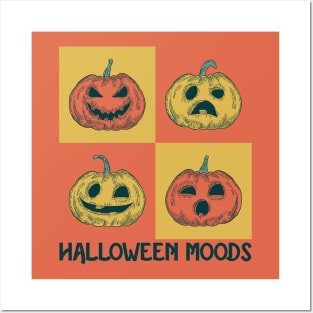 Engraved Halloween Moods Posters and Art